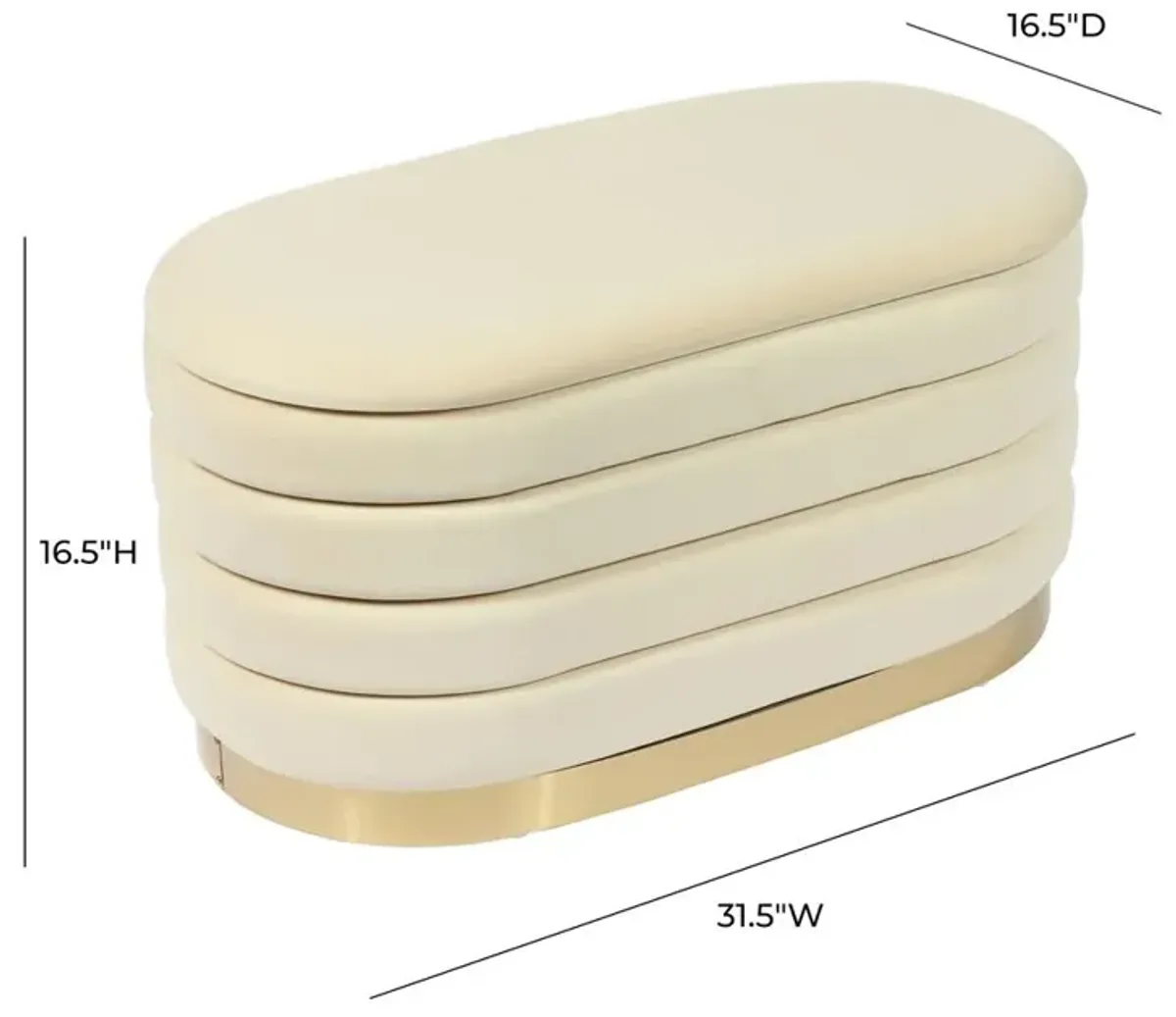 Belen Kox The Cream Velvet Glam Storage Bench, Belen Kox