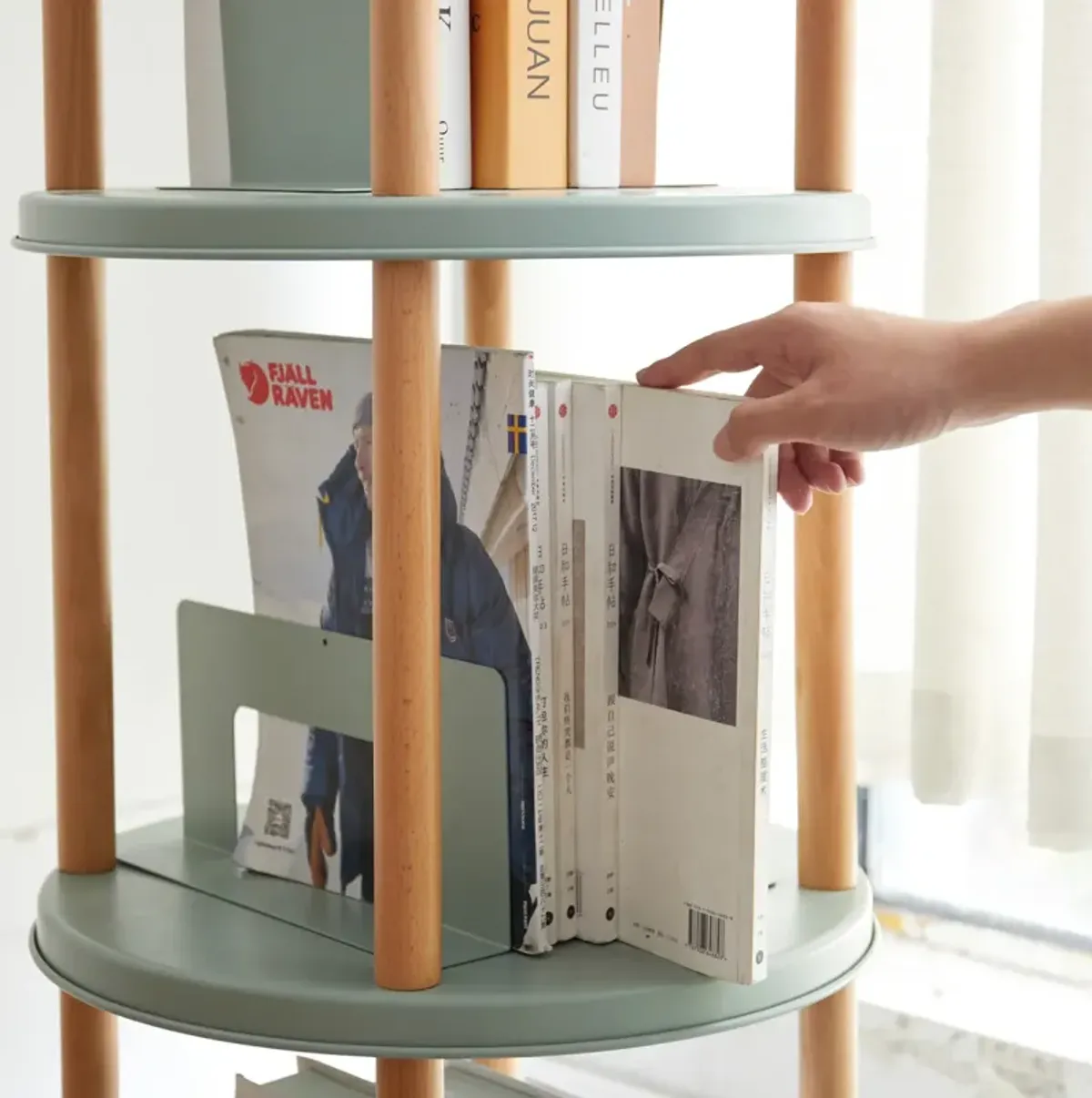 360 Rotating Bookshelf with Large Storage Space