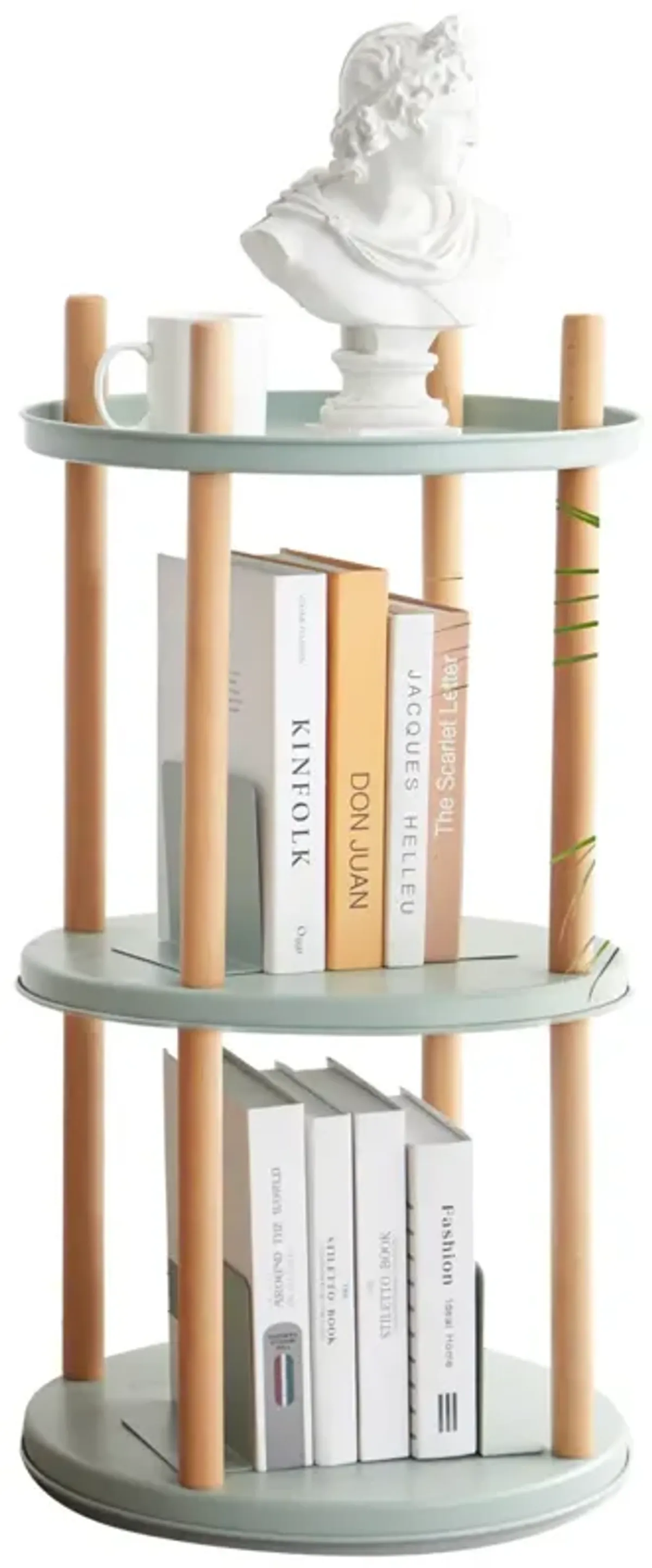 360 Rotating Bookshelf with Large Storage Space