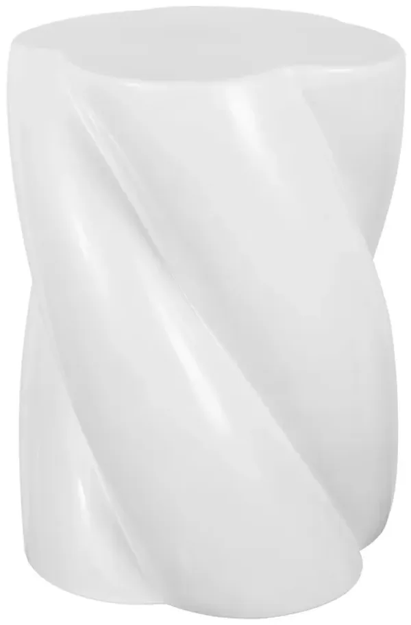 Yves 18" Modern Minimalist Rope Twist Ceramic Indoor/Outdoor Garden Stool