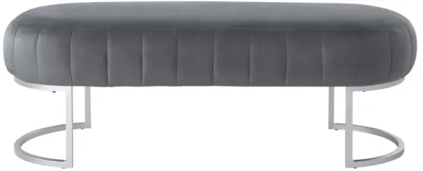 Nicole Miller Chaim Leather/Velvet Bench