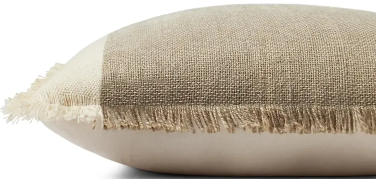 Seraphina PAL0037 Ivory/Earth 18''x18'' Polyester Pillow by Amber Lewis x Loloi