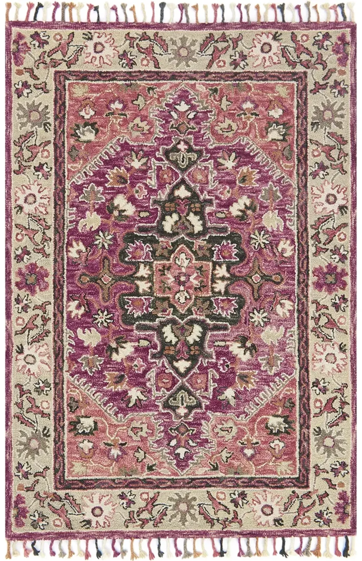 Zharah ZR05 Raspberry/Taupe 5' x 7'6" Rug