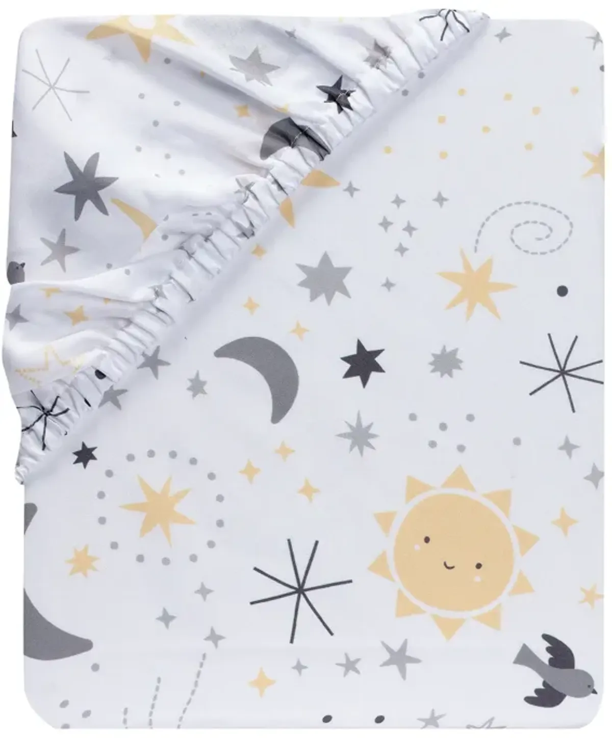 Bedtime Originals Little Star White Celestial Microfiber Baby Fitted Crib Sheet