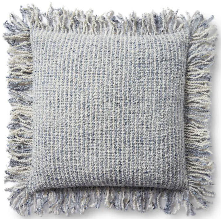 PLL0033 Ivory/Blue 22"x22" Poly Pillow