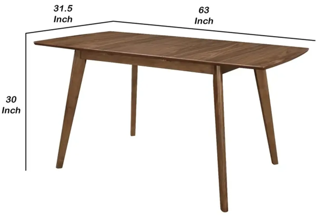 30 Inch Mid Century Modern Wooden Dining Table, Brown-Benzara