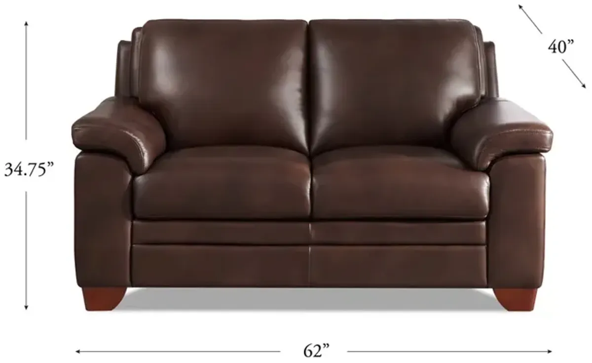 Magnum Top Grain Leather Loveseat