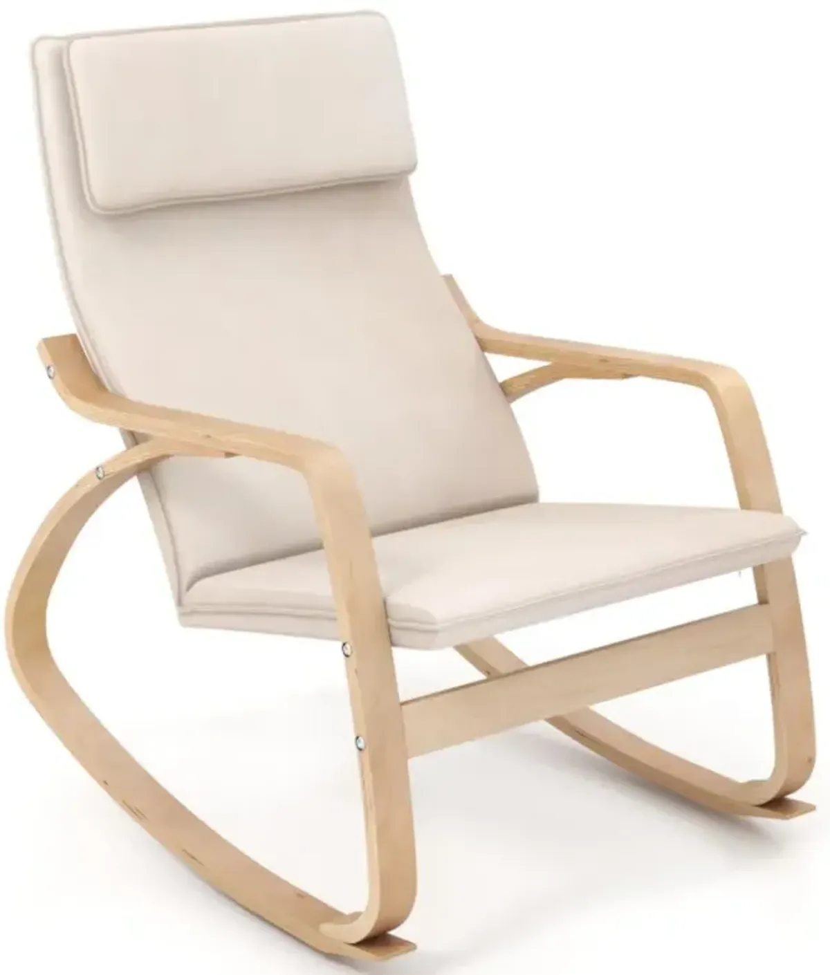 Hivvago Stable Wooden Frame Leisure Rocking Chair with Removable Upholstered Cushion