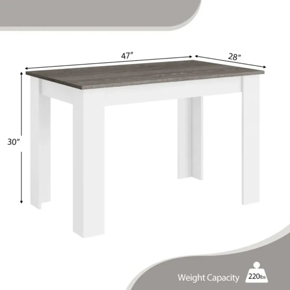 Hivvago 47 Inches Dining Table for Kitchen and Dining Room