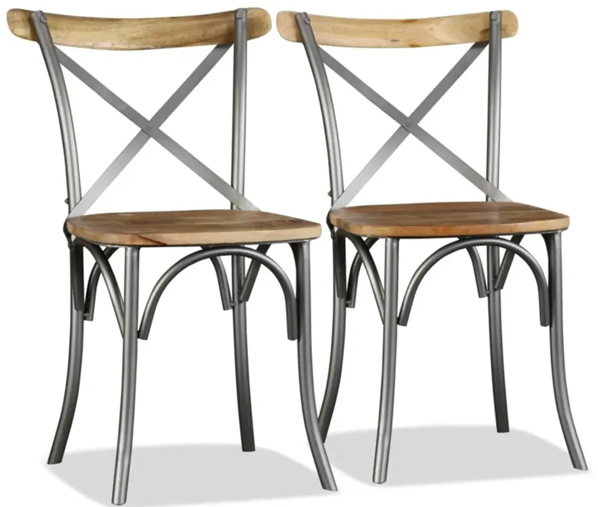 vidaXL Dining Chairs 2 pcs Solid Mango Wood