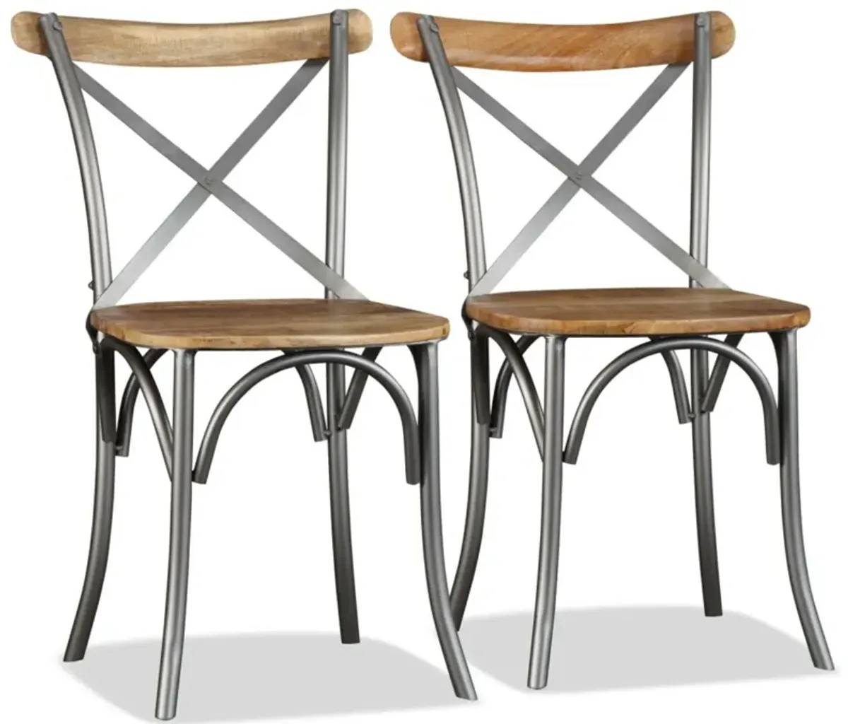 vidaXL Dining Chairs 2 pcs Solid Mango Wood