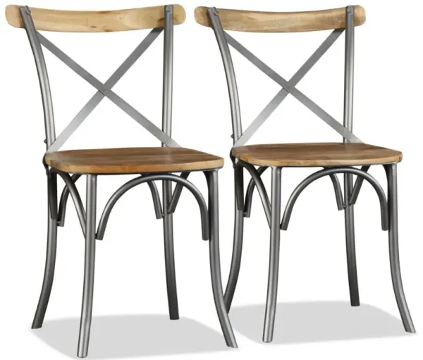 vidaXL Dining Chairs 2 pcs Solid Mango Wood