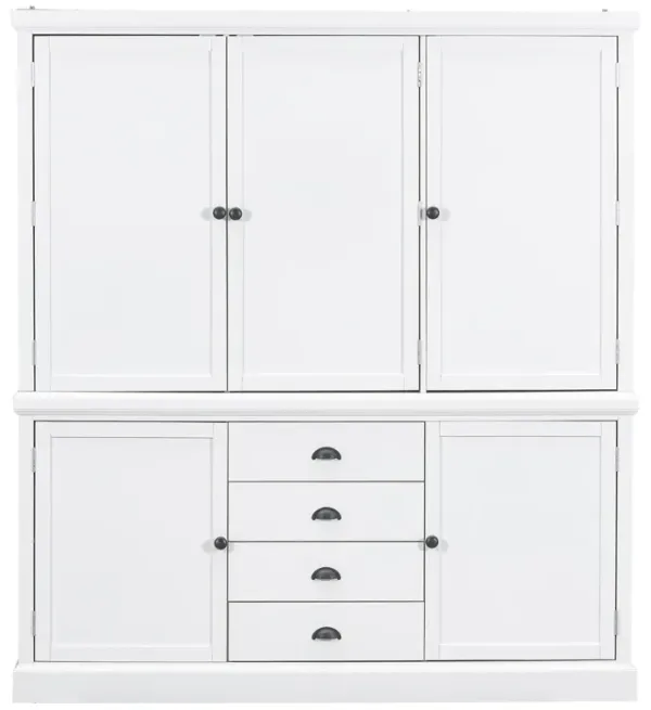 Merax Freestanding Wooden Kitchen Pantry Organizers Storage Cabinet