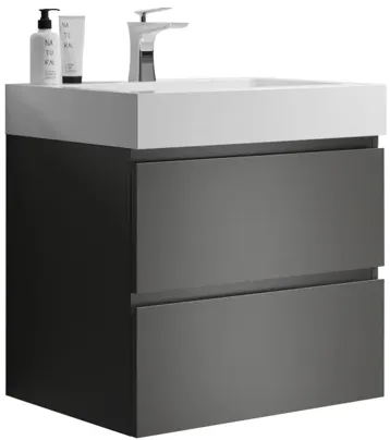 Modern Gray Bathroom Vanity with Large Storage