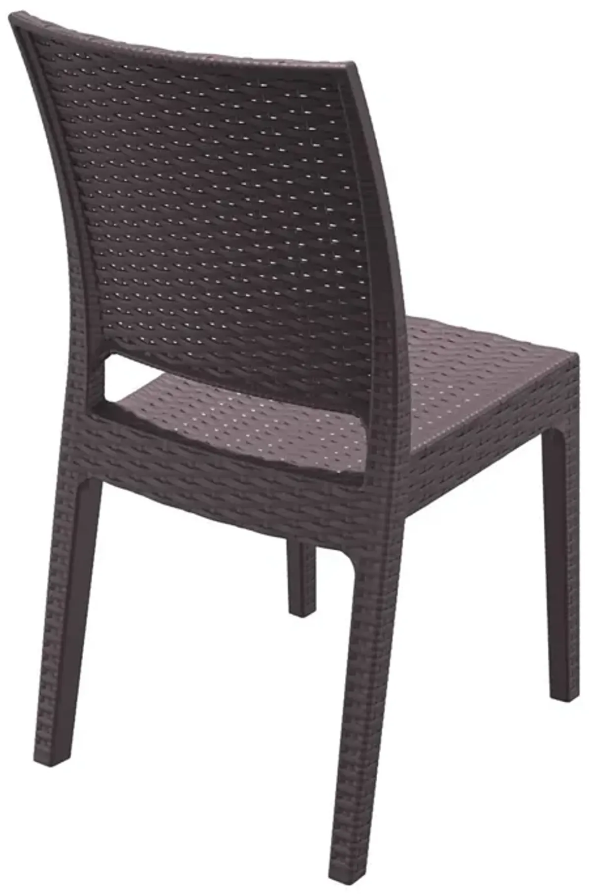 34" White Patio Wickerlook Stackable Dining Chair