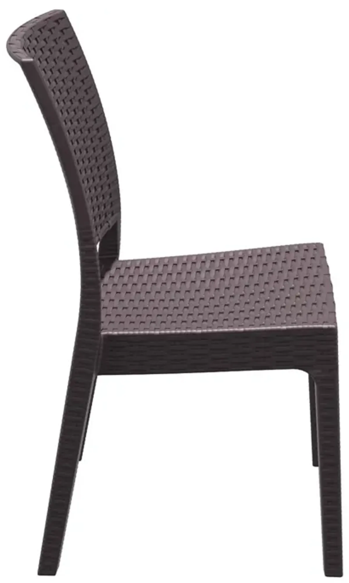 34" White Patio Wickerlook Stackable Dining Chair