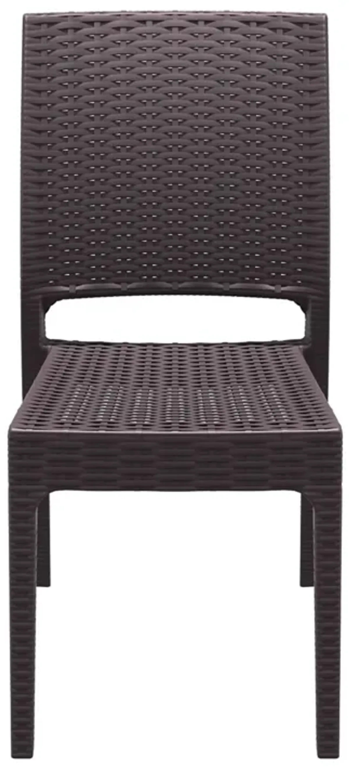 34" White Patio Wickerlook Stackable Dining Chair