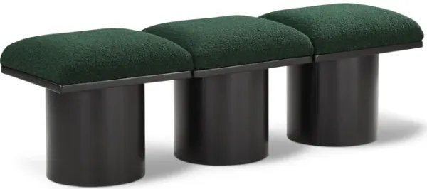 Meridian Furniture Pavilion Green Boucle Fabric Bench