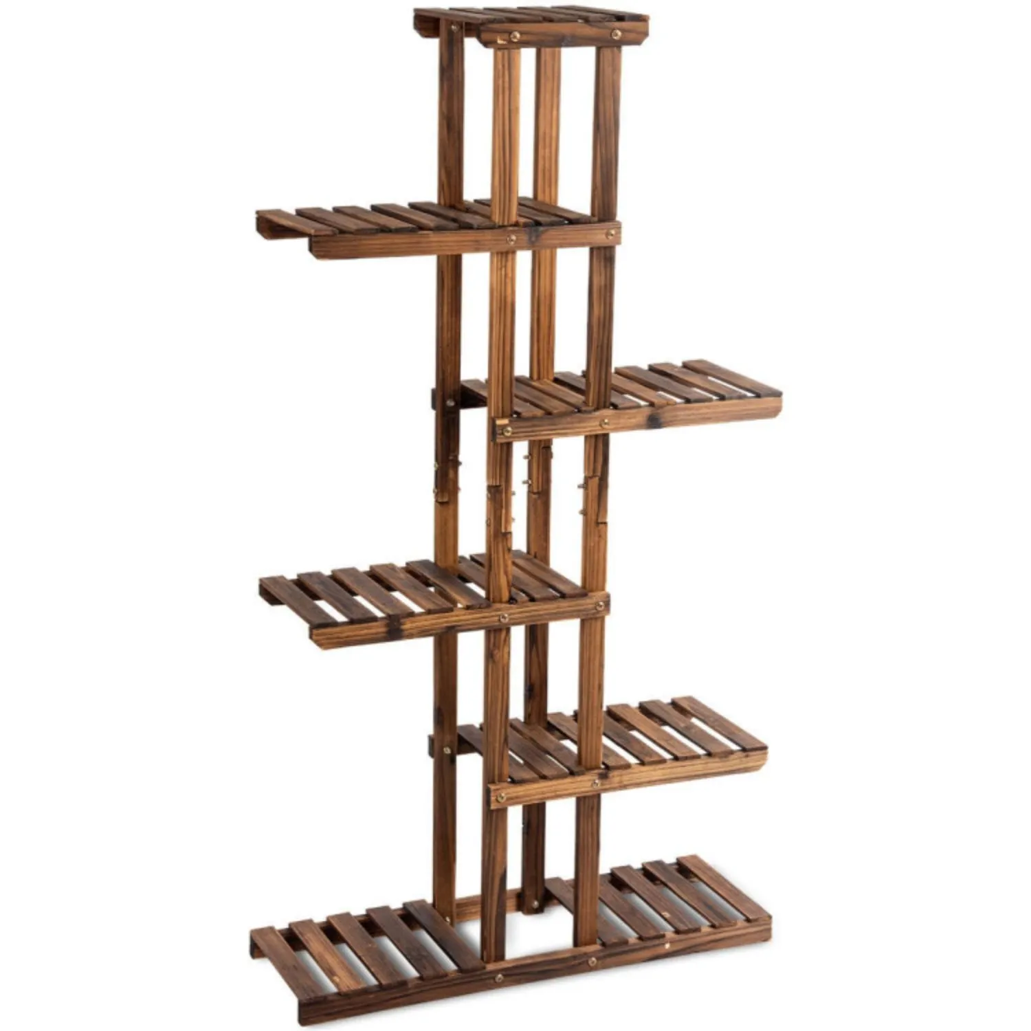 Hivvago 6 Tier Garden Wooden Shelf Storage Plant Rack Stand