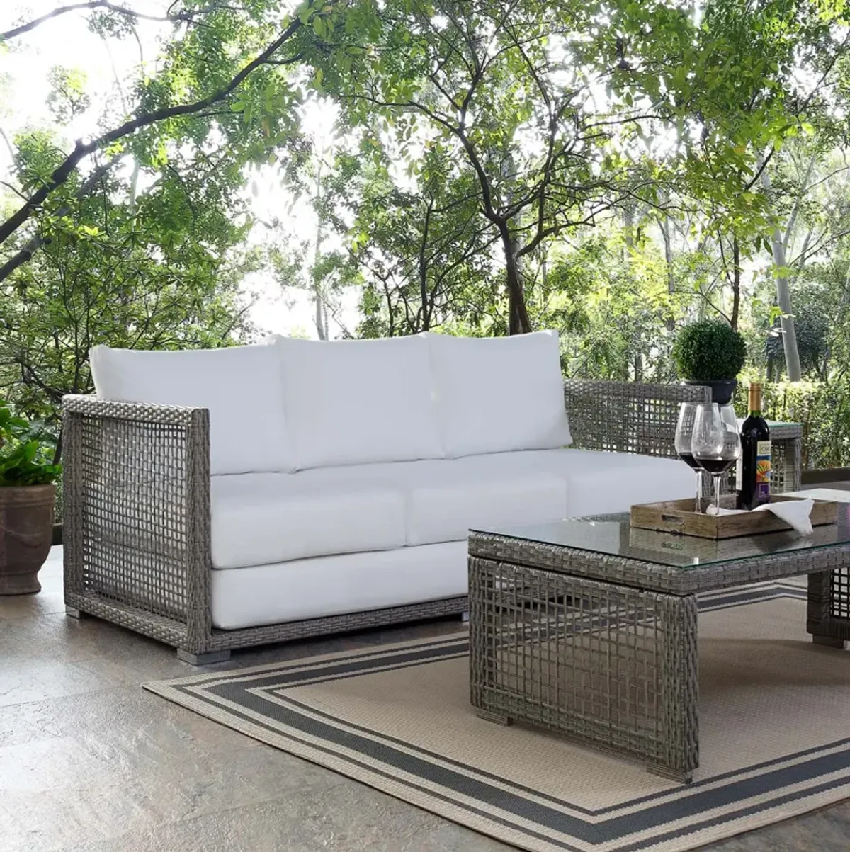 Modway - Aura Outdoor Patio Wicker Rattan Sofa