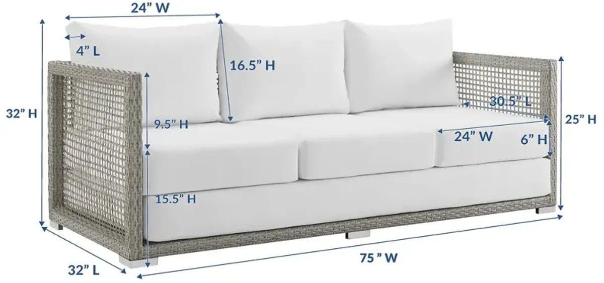 Modway - Aura Outdoor Patio Wicker Rattan Sofa