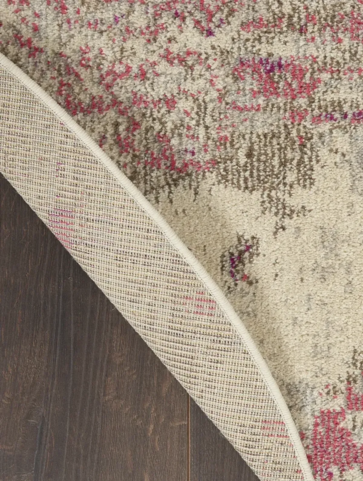 Celestial CES02 Ivory/Pink 4' x Round Rug