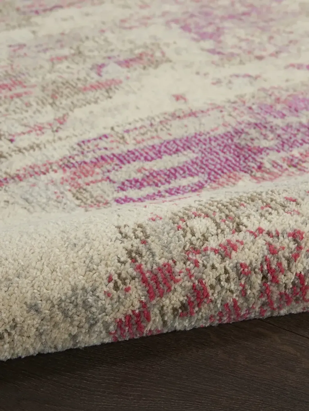 Celestial CES02 Ivory/Pink 4' x Round Rug