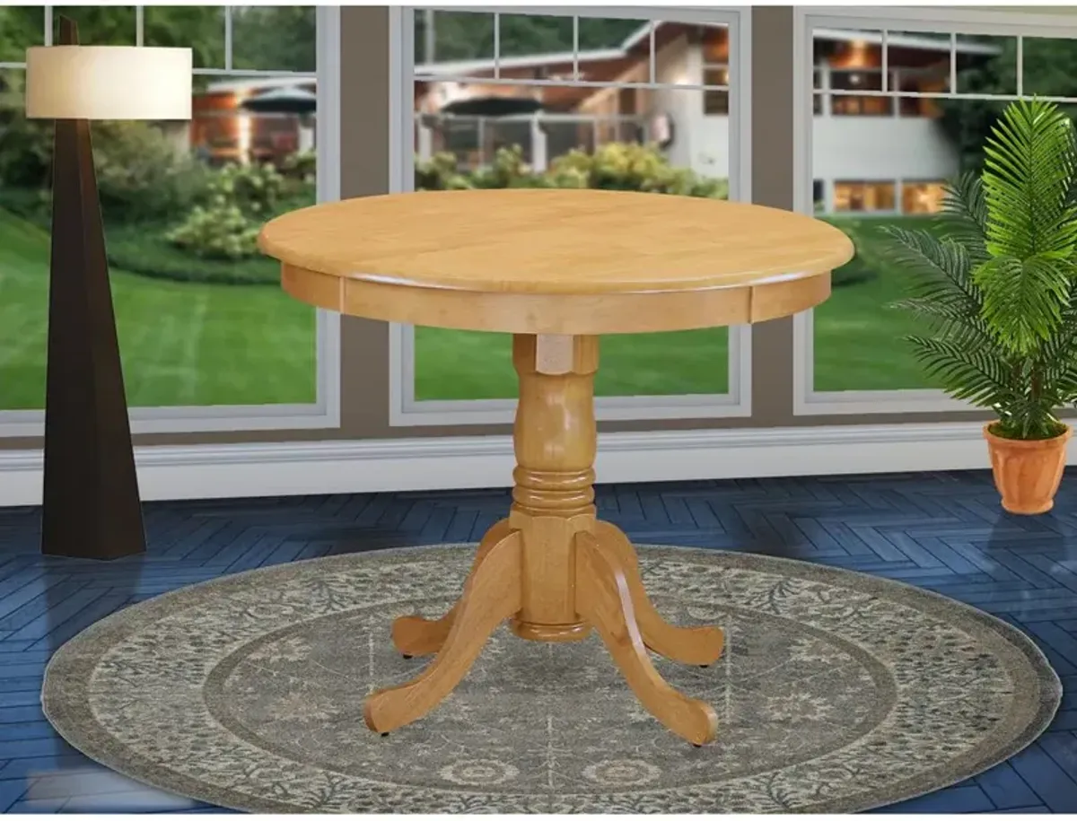 East West Furniture Antique  Table  36  Round  with  Oak  Finish