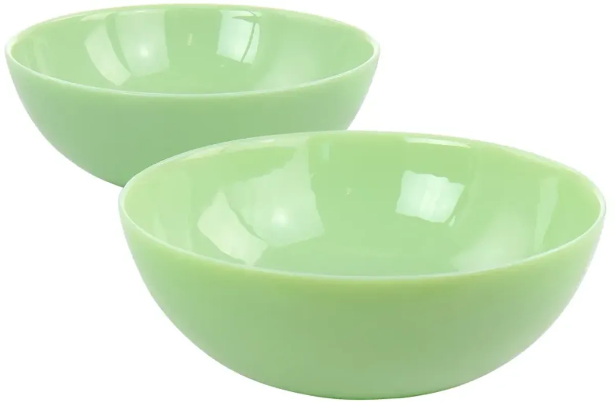 Martha Stewart 2 Piece 8 Inch Jadeite Glass Serving Bowl Set in Jade Green