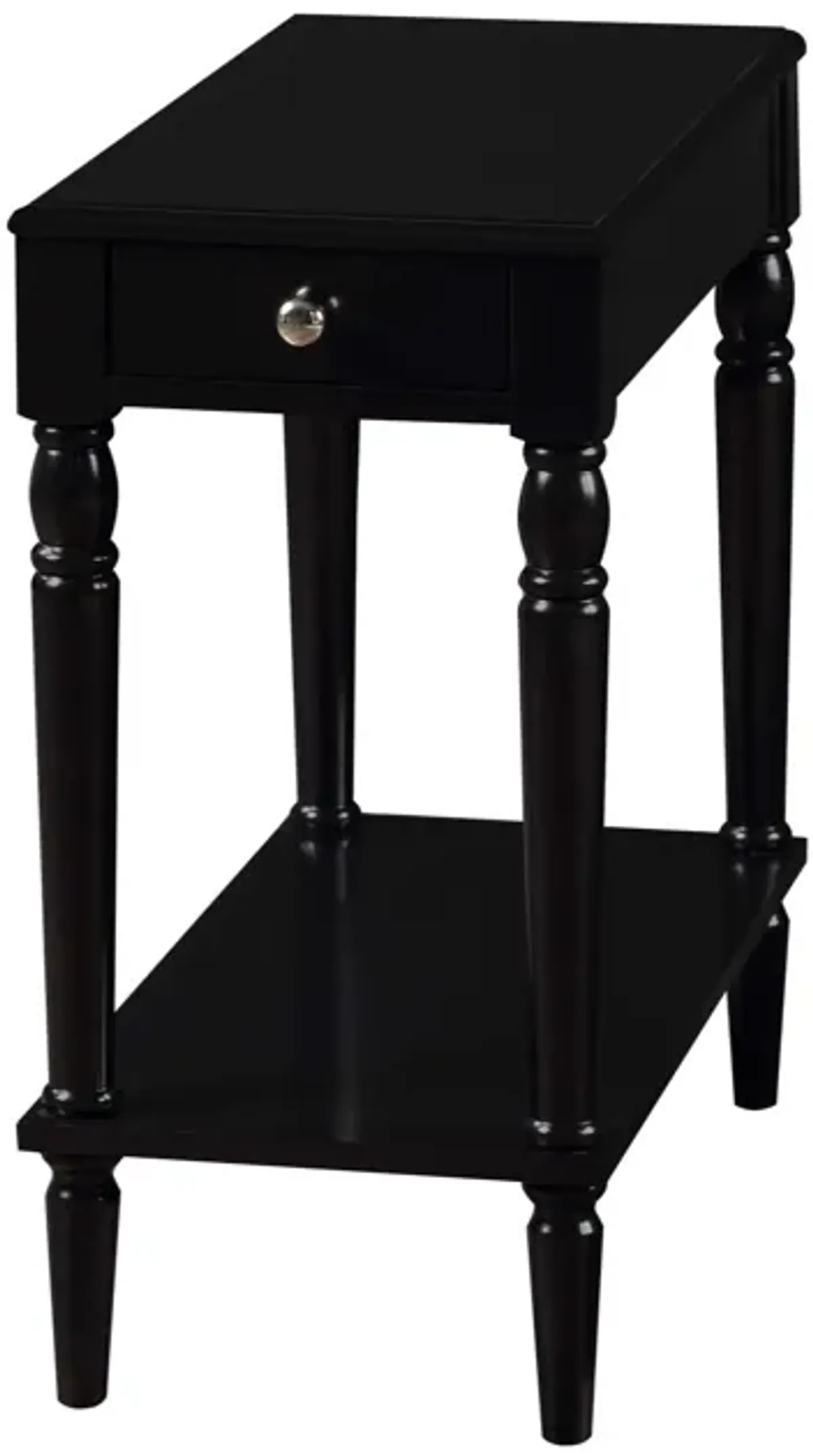 Convenience Concepts French Country No Tools Chairside Table, Black