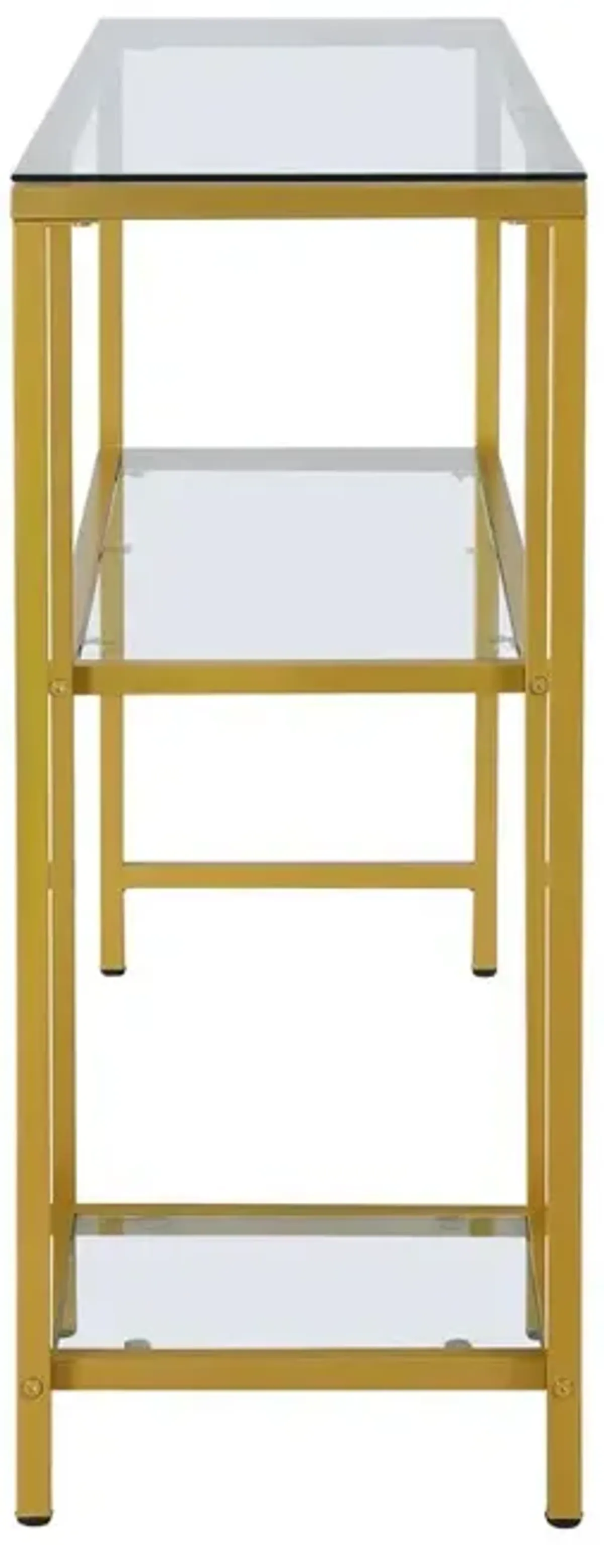 Carolina Living Rayna Console Table with Shelves - Gold