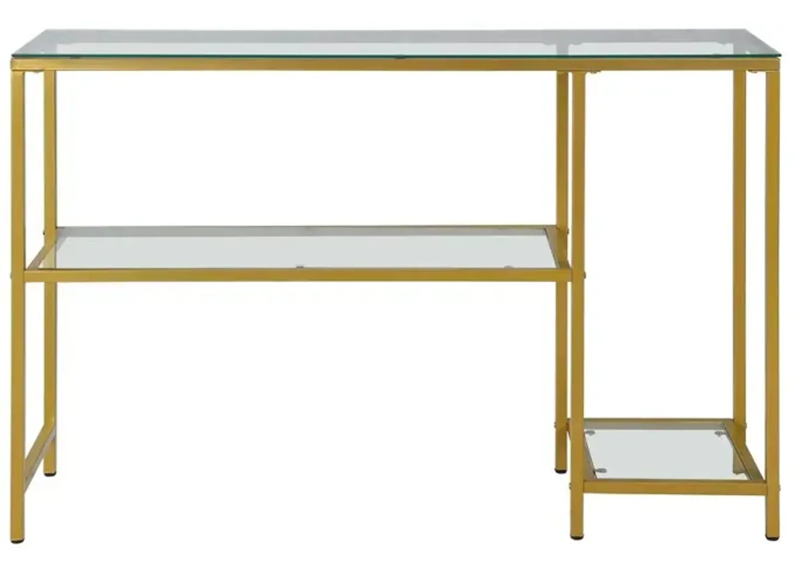 Carolina Living Rayna Console Table with Shelves - Gold