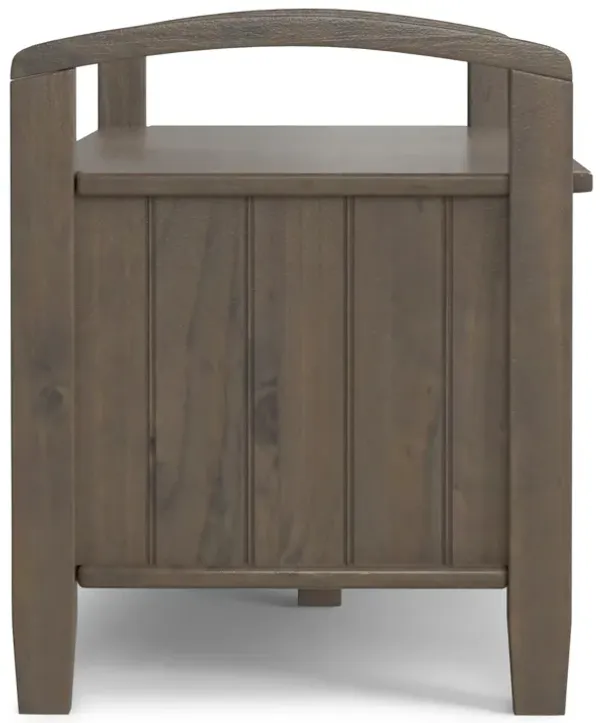 Lev SOLID WOOD 44 inch Wide Transitional Entryway Storage Bench in Smoky Brown