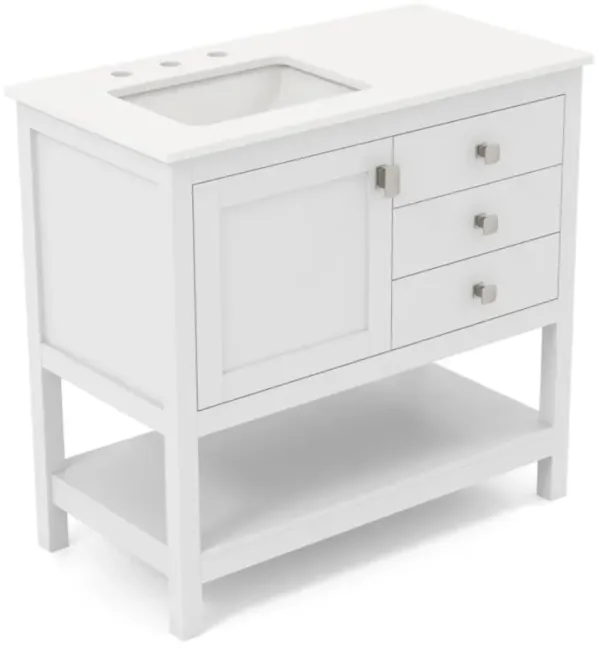 Hivvago Freestanding Bathroom Vanity Unit with Basin Floor Storage Cabinet