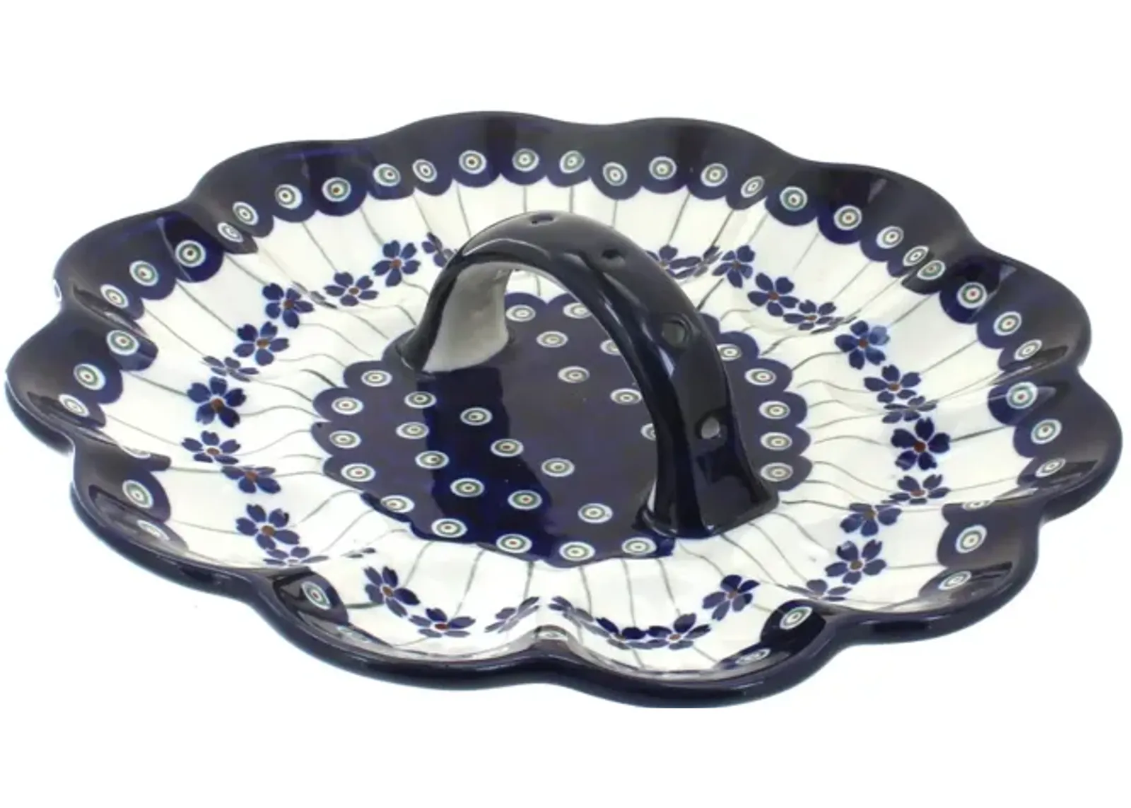 Blue Rose Polish Pottery Kalina Egg Plate