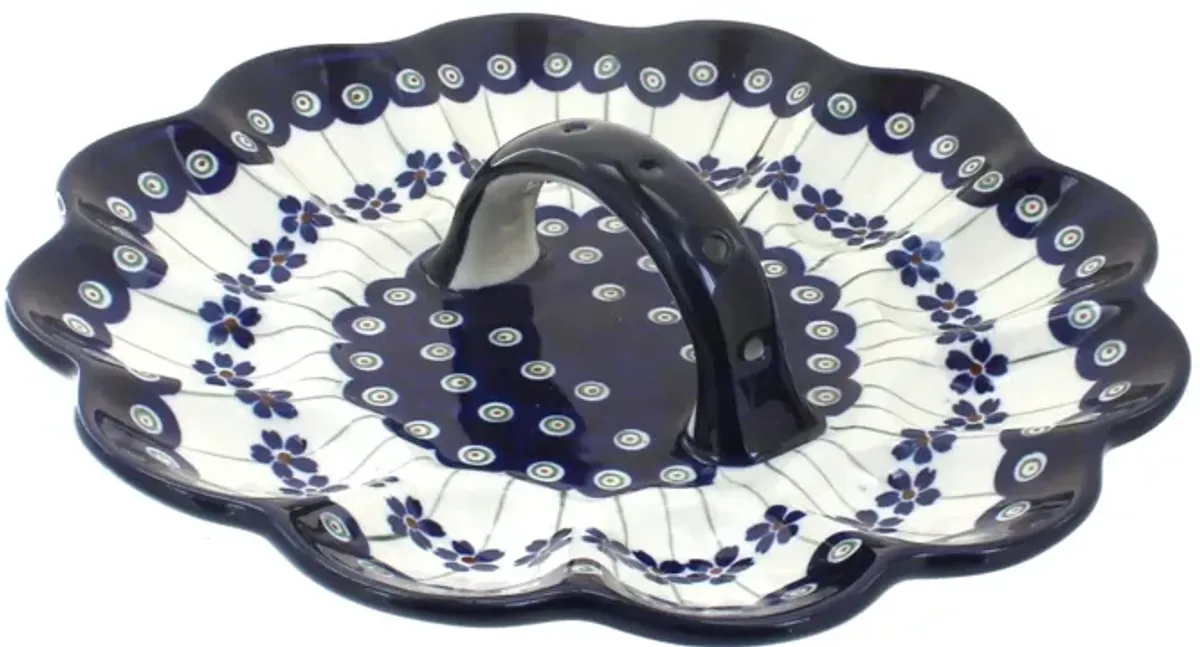 Blue Rose Polish Pottery Kalina Egg Plate