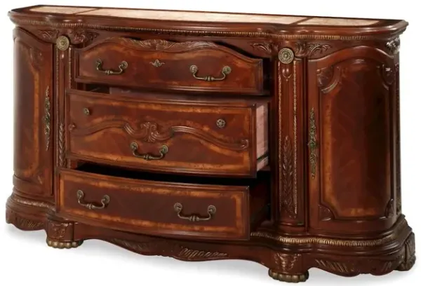 Michael Amini Cortina Dresser - Honey Walnut