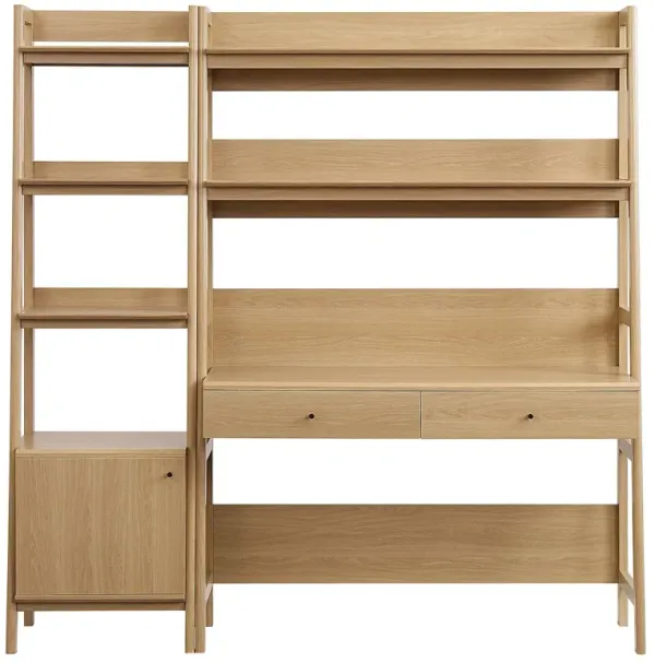 Bixby 2-Piece Wood Office Desk and Bookshelf