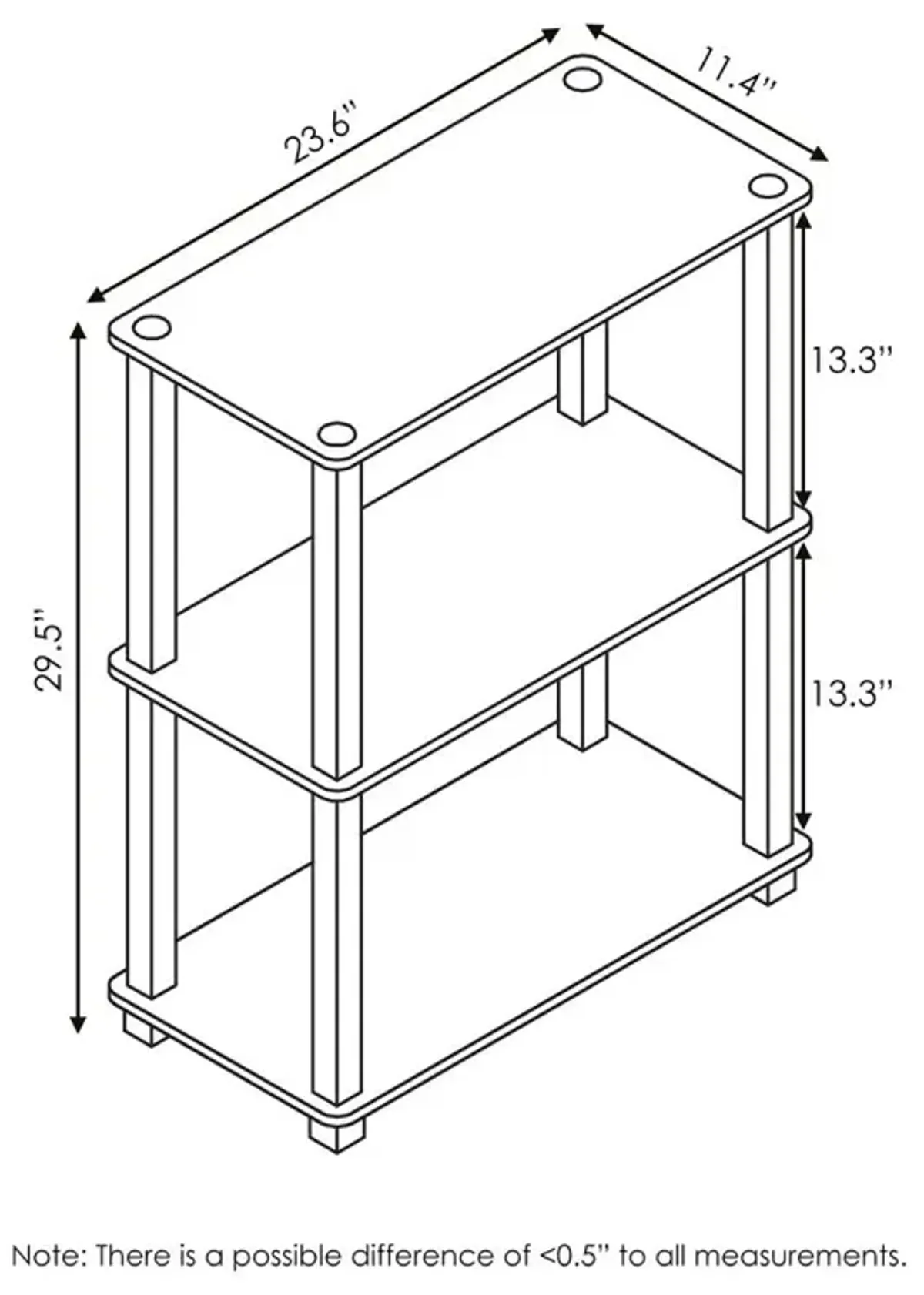 Furinno JAYA Utility Design Coffee Table, White Oak, Stainless Steel Tubes