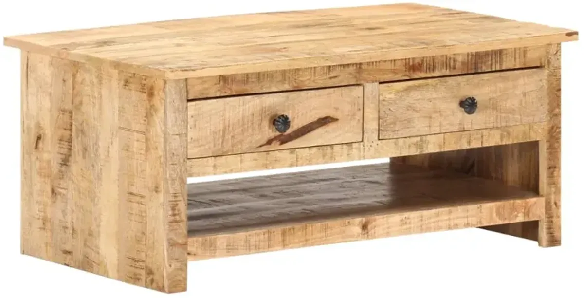 vidaXL Coffee Table 34.6x19.7x15 Rough Mango Wood