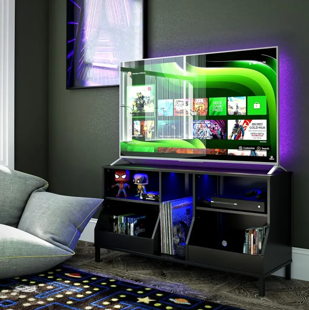 Falcon Youth Gaming TV Stand wITH ARGB LED Lights