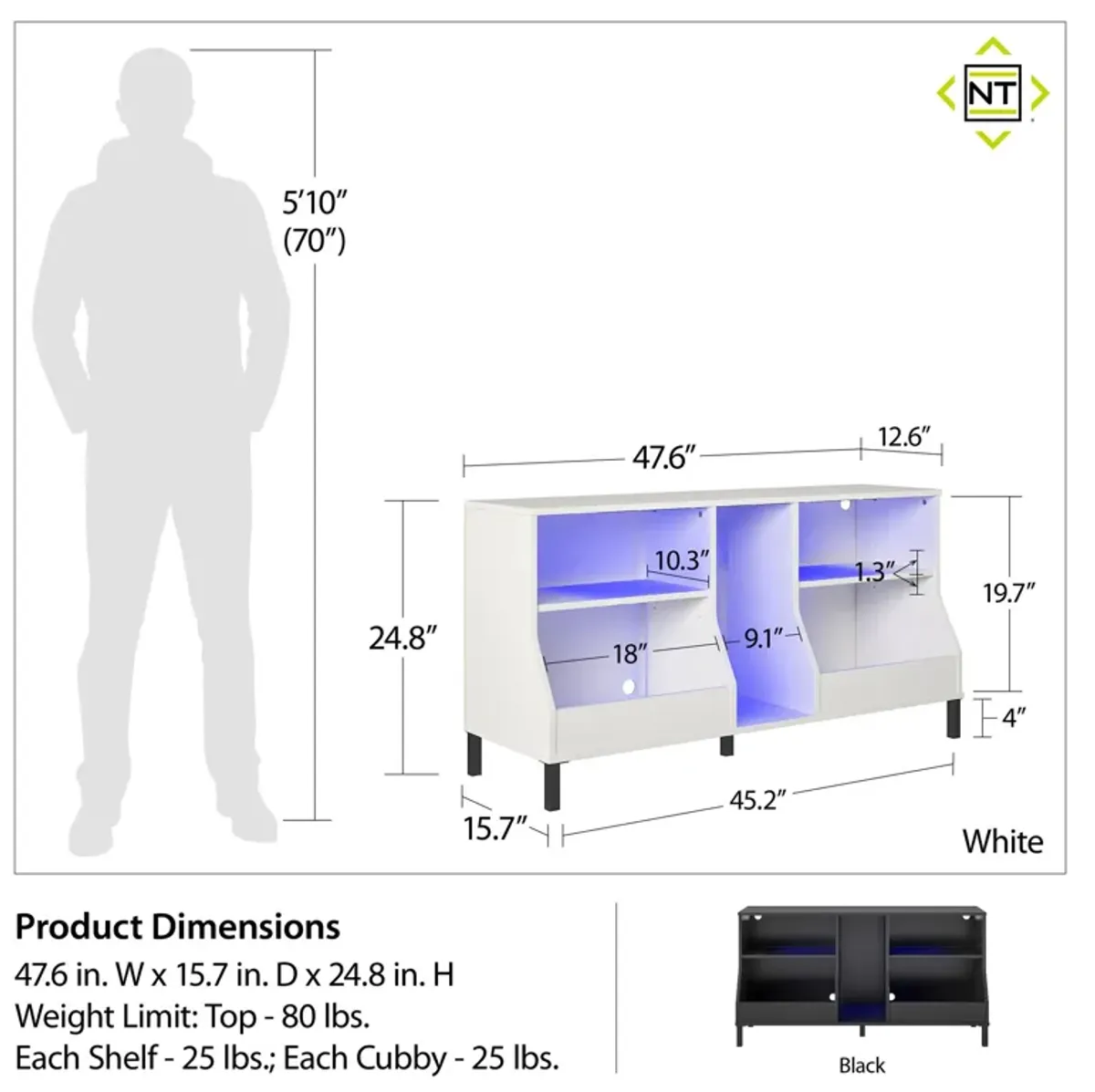 Falcon Youth Gaming TV Stand wITH ARGB LED Lights