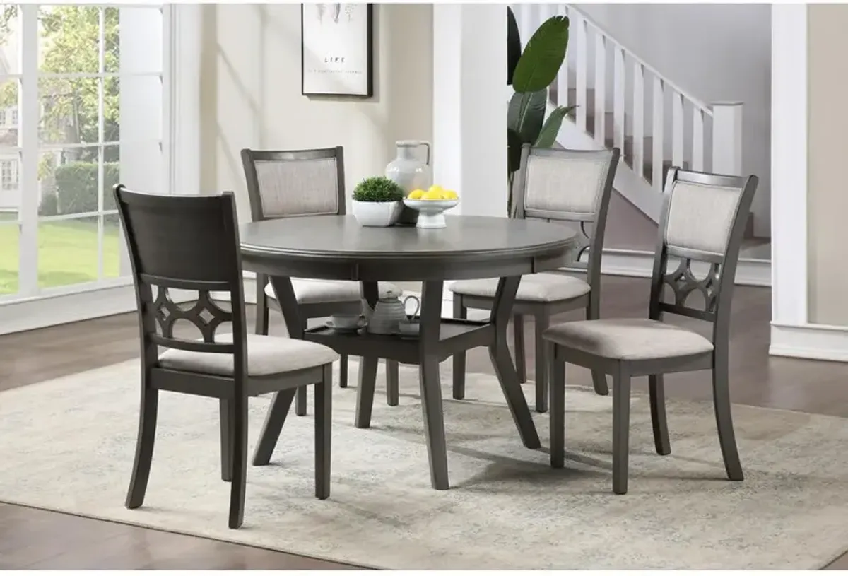 New Classic Furniture Furniture Mitchell 5-Piece Transitional Wood Dining Set in Gray