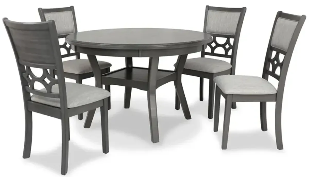 New Classic Furniture Furniture Mitchell 5-Piece Transitional Wood Dining Set in Gray