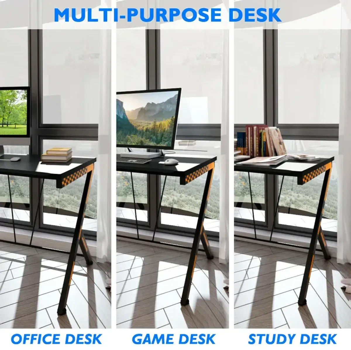 Costway Gaming Desk Computer Desk PC Laptop Table Workstation Home Office Ergonomic New