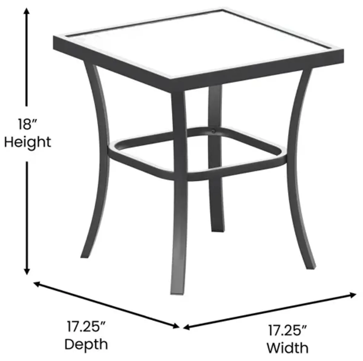 Flash Furniture Brazos 3 Piece Outdoor Rocking Chair Bistro Set with Flex Comfort Material and Steel Framed Glass Top Table