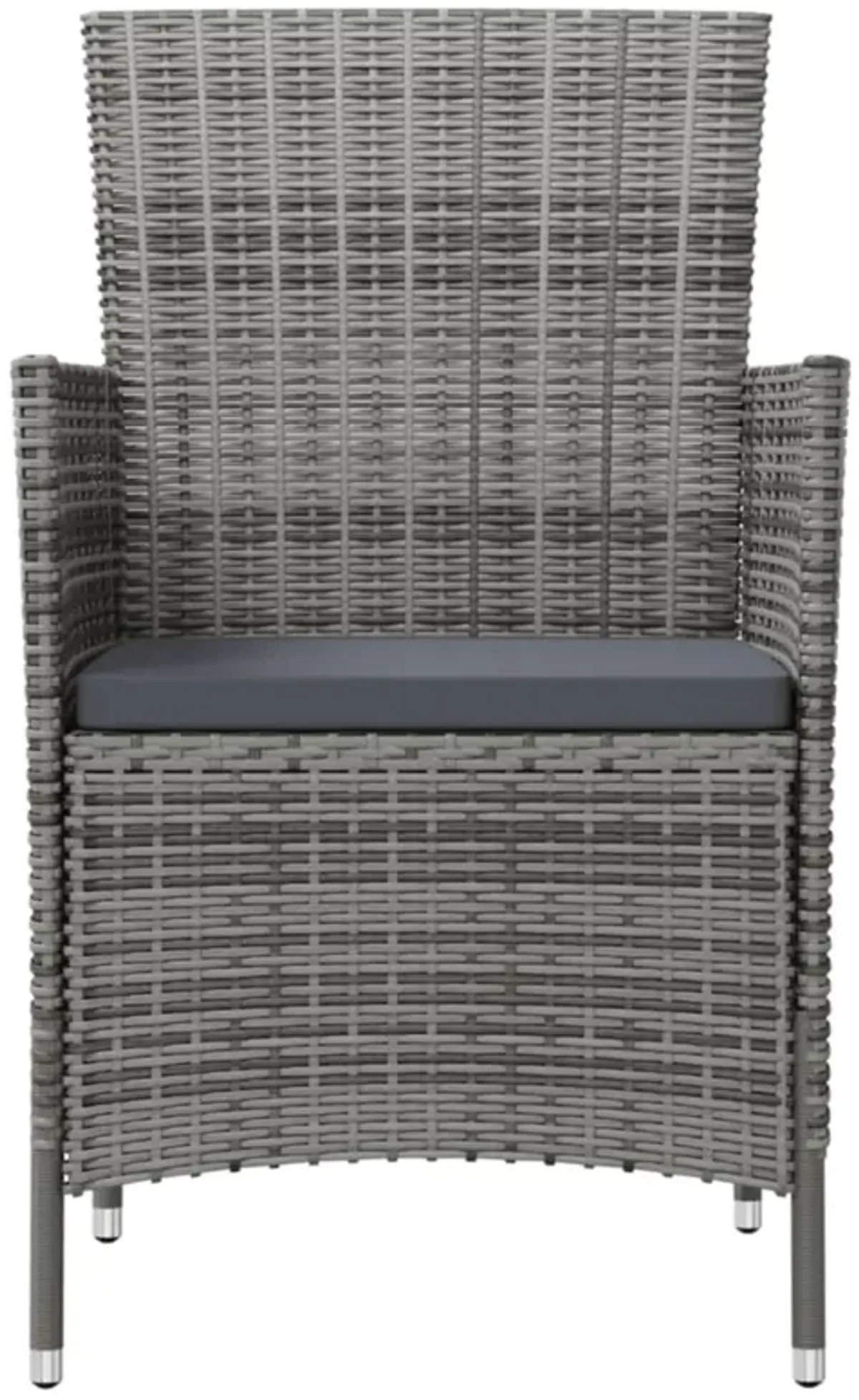 vidaXL Patio Chairs with Cushions 4 pcs Poly Rattan Gray