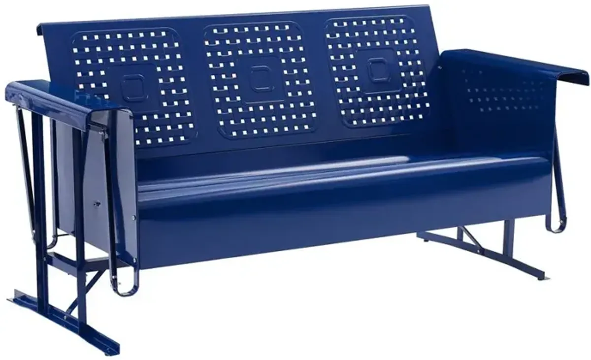 Crosley Furniture Bates Outdoor Metal Sofa Glider Navy
