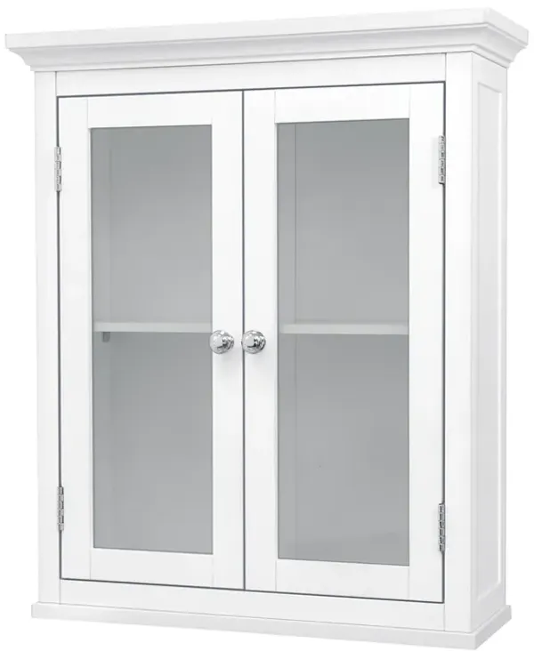 Teamson Home Madison Removable Wooden Wall Cabinet with 2 Doors- White