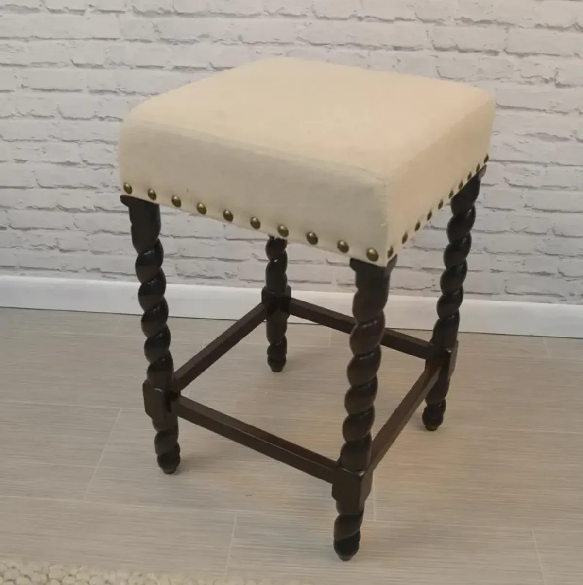 Carolina Living Remick 24 Counter Stool - Espresso - Linen Upholstery